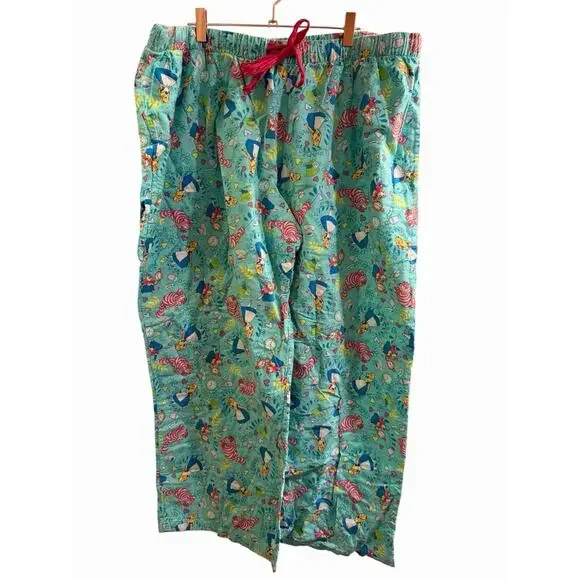 Alice In Wonderland Disney Store 3xl Flannel Cotton Pajama Set Drawstring Plus - Picture 4 of 10